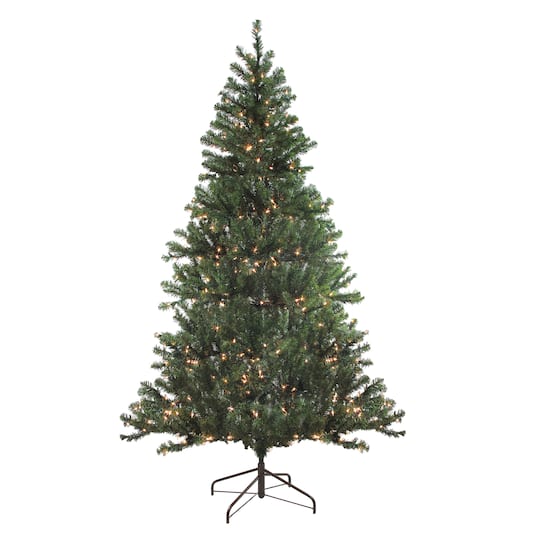 7Ft Pre-Lit Balsam Pine Artificial Christmas Tree, Clear Lights By Northlight in Green | 7 ft | Michaels®